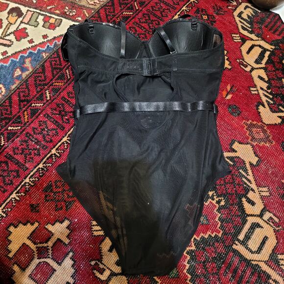 Secret Lace Black Sequins Sexy Bodysuit Sz M NWT - Picture 3 of 5